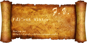 Fürst Viktor névjegykártya